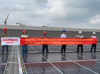 Namkoo 3MW distributed solar power system station is connected to the grid for power