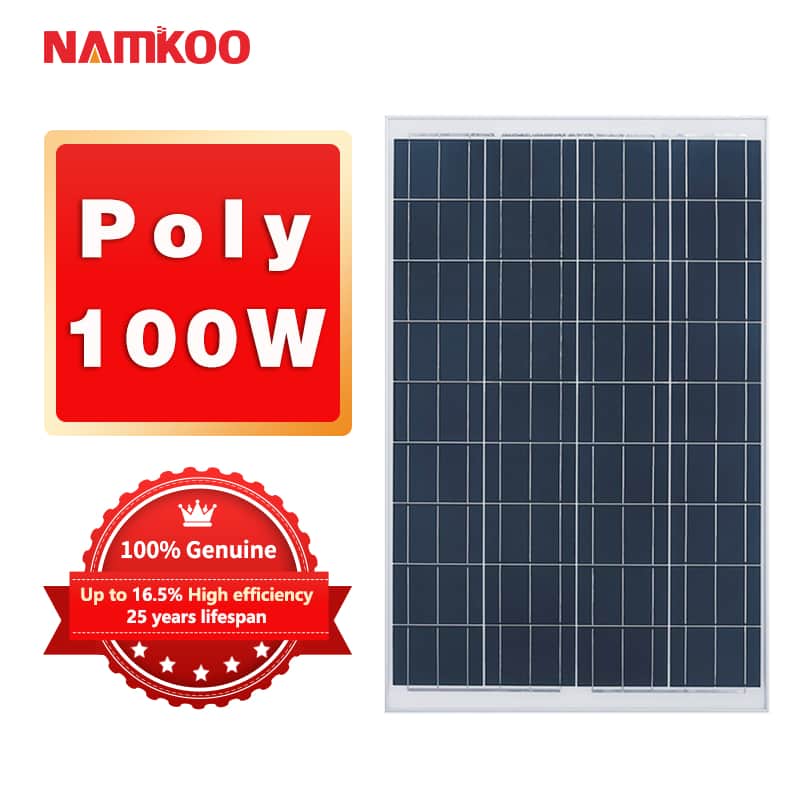 100 Watt 12 Volt Polycrystalline Solar Panel, Outdoor Waterproof Poly Solar Panel
