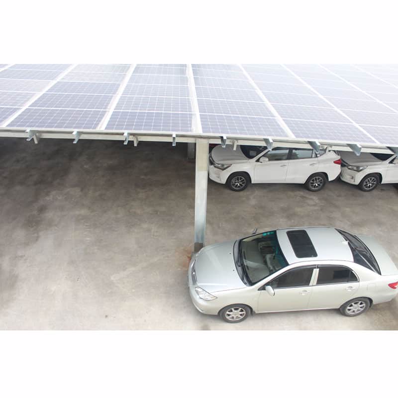 Outdoor Solar Carport With Steel Roof And Frame