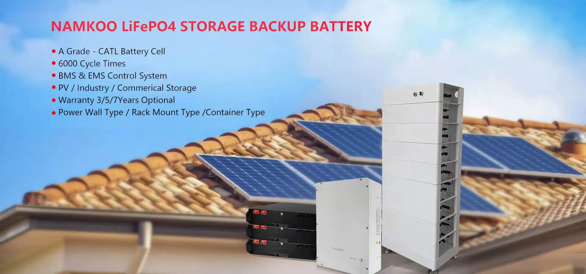 LifePO4 Storage Solar Backup Battery