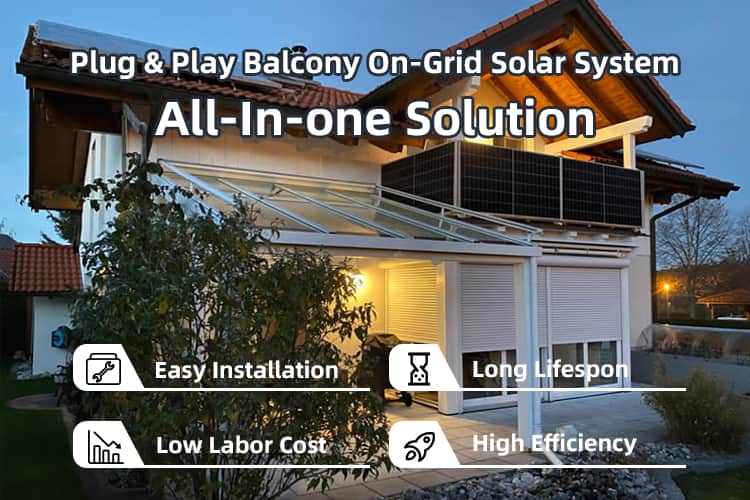 Multifunctional Balcony Panel Solar On Grid System Mini Germany Balcony System Solar Set On Grid