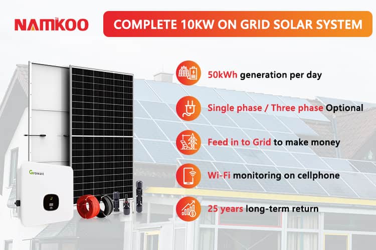 10000 Watt 15000 Watt On Grid Solar Power System For Home