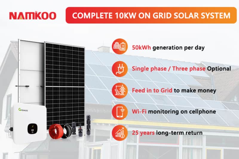 10kw on grid tied solar power energy system