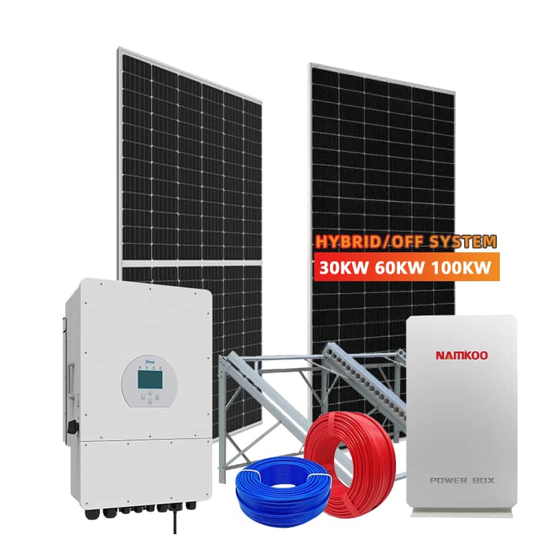 High quality three phase off grid 30kw solar panel system 100 kw with battery storage system