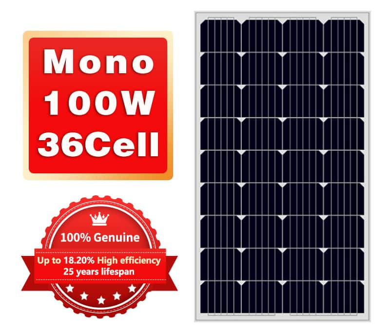 18.20% High Efficiency 100W  Solar Panel