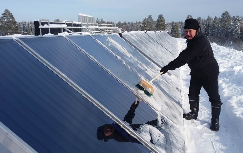 solar panel in winter