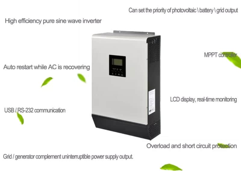 New 5kva 6kw mppt off grid solar power hybrid inverter price