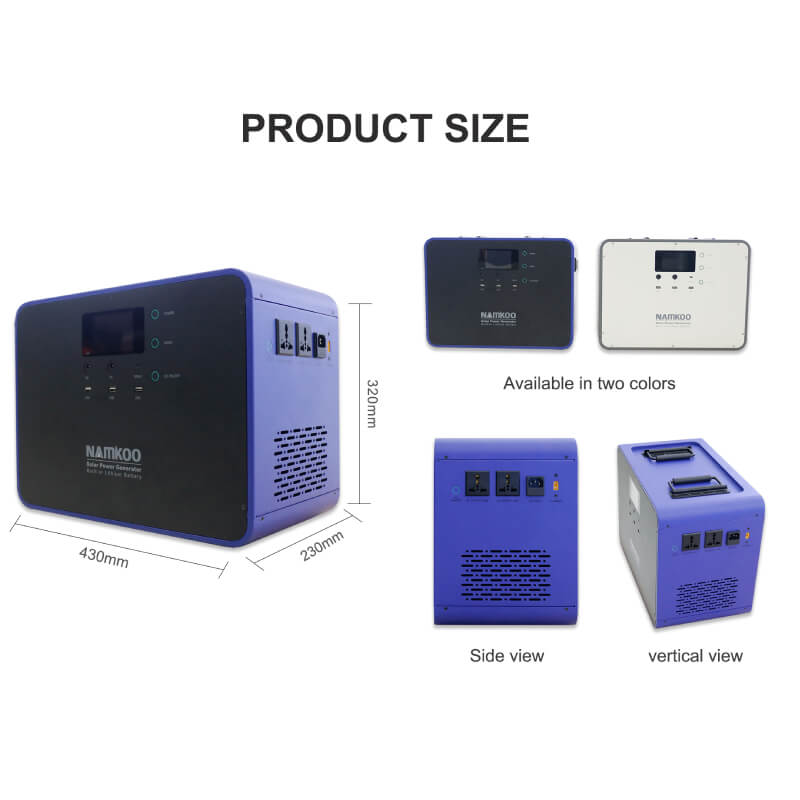 1000W Portable LifePO4 Battery Solar Generator Solar 1kw Home Appliance Power Station with Fast Charging