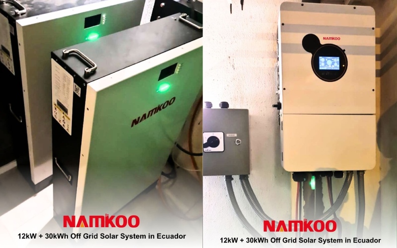 12kW inverter + 30kWh lithium battery system in Ecuador