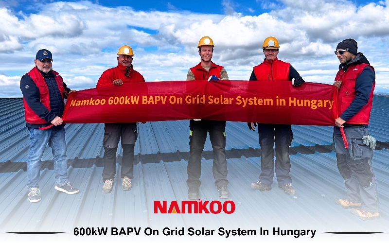 Namkoo's 600kW BAPV on-grid solar system in Hungary is well underway!