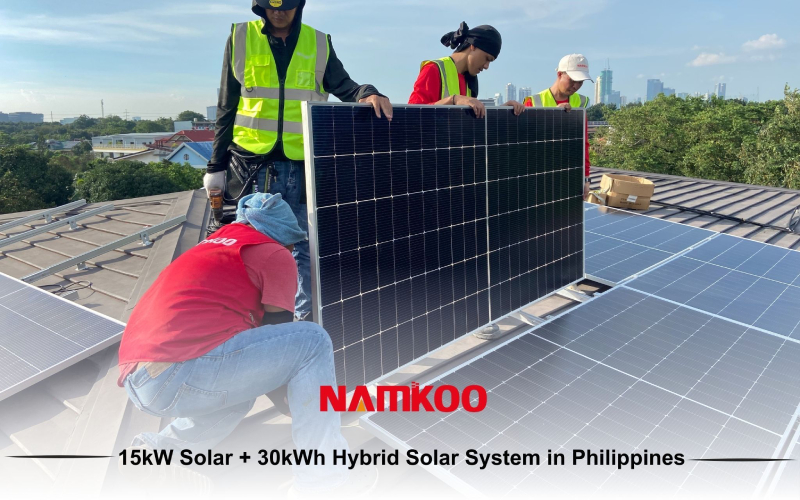 Namkoo designed and completed a 12.1kWp solar + 12kW + 32kWh residential energy storage system