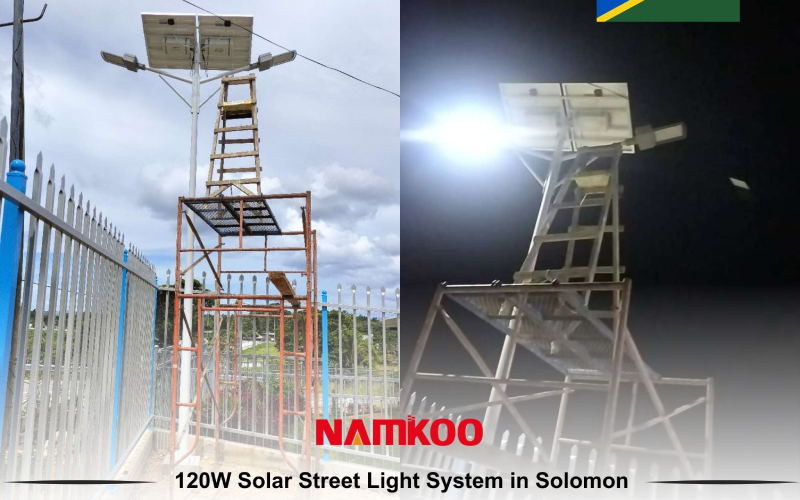 Namkoo has recently completed a 120W solar street lighting project In the Solomon Islands