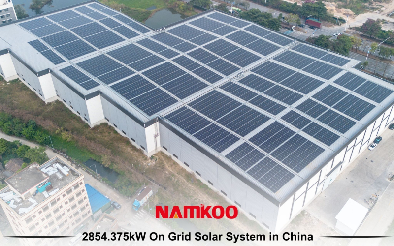 Namkoo Solar has successfully delivered a 2.85MW commercial & industrial on grid solar system